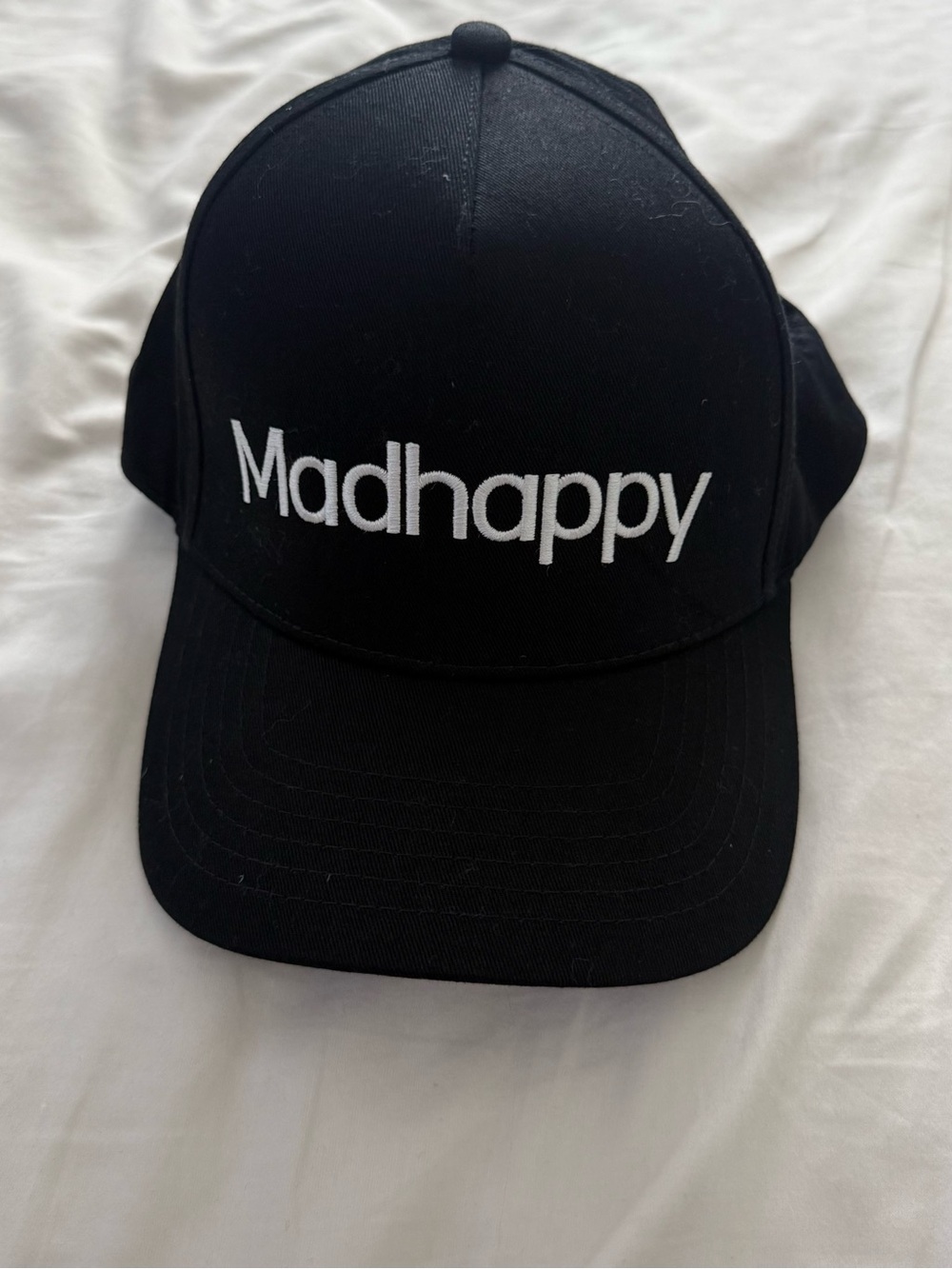 Madhappy Black Cap with White Embroidered Logo